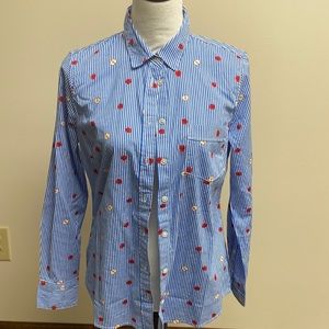 ❤️J.CREW LONG SLEEVED OXFORD SHIRT WITH APPLES